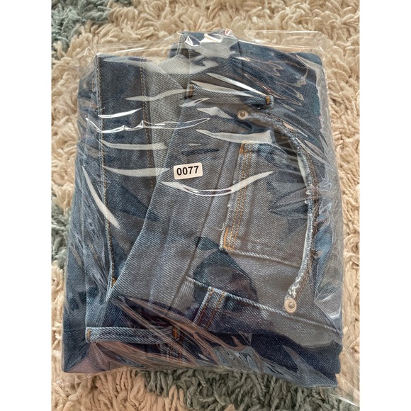 GOOD AMERICAN Wide Leg Palazzo Crop Jeans Indigo Distressed Frayed Hem Size‎ 15 - Picture 5 of 5